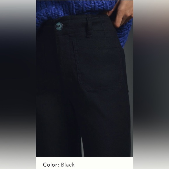 Anthropologie x Maeve Colette Linen-Blend Crop Wide-Leg Pants Size 29 NWT - Picture 12 of 14